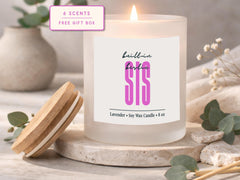 Sister Bestie Soy Wax Candle, Built-In Sis Gift, Lavender Scent (8 oz)