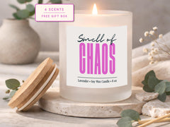 Smell of Chaos Soy Wax Candle: Sarcastic Humor Gift (8 oz)