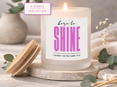 Born to Shine Inspirational Soy Candle: Motivational Gift for Friend or Her (8 oz)