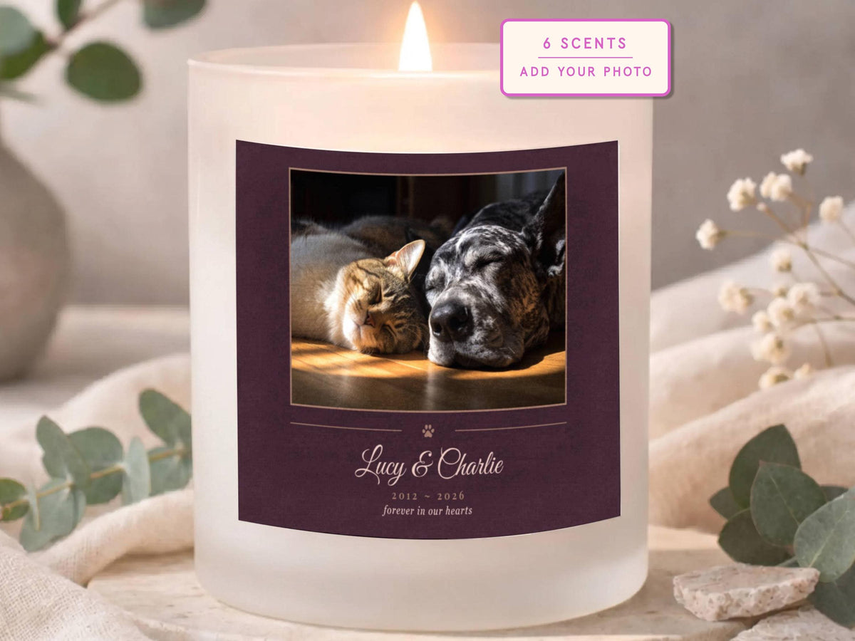 Pet Memorial Candle · Dog Loss Gift · Cat Loss Gift · Pet Bereavement Sympathy Gift · Soy Wax 8oz
