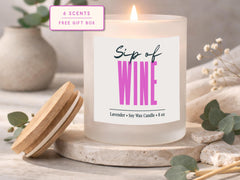 Sip of Wine Soy Candle: Funny Gift for Wine Lovers (8 oz)