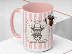 Personalized Western Pet Face Memorial Gift Mug  - Custom Pet Keepsake Gift