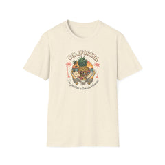 California Pineapple Skull T-Shirt | Tropical Sunset Palm Beach Vibes